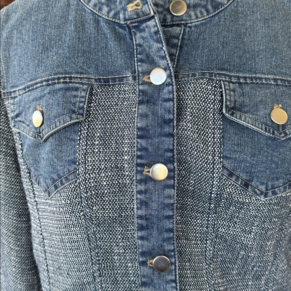 Chico's Denim & Tweed Jean Jacket - Picture 8 of 10